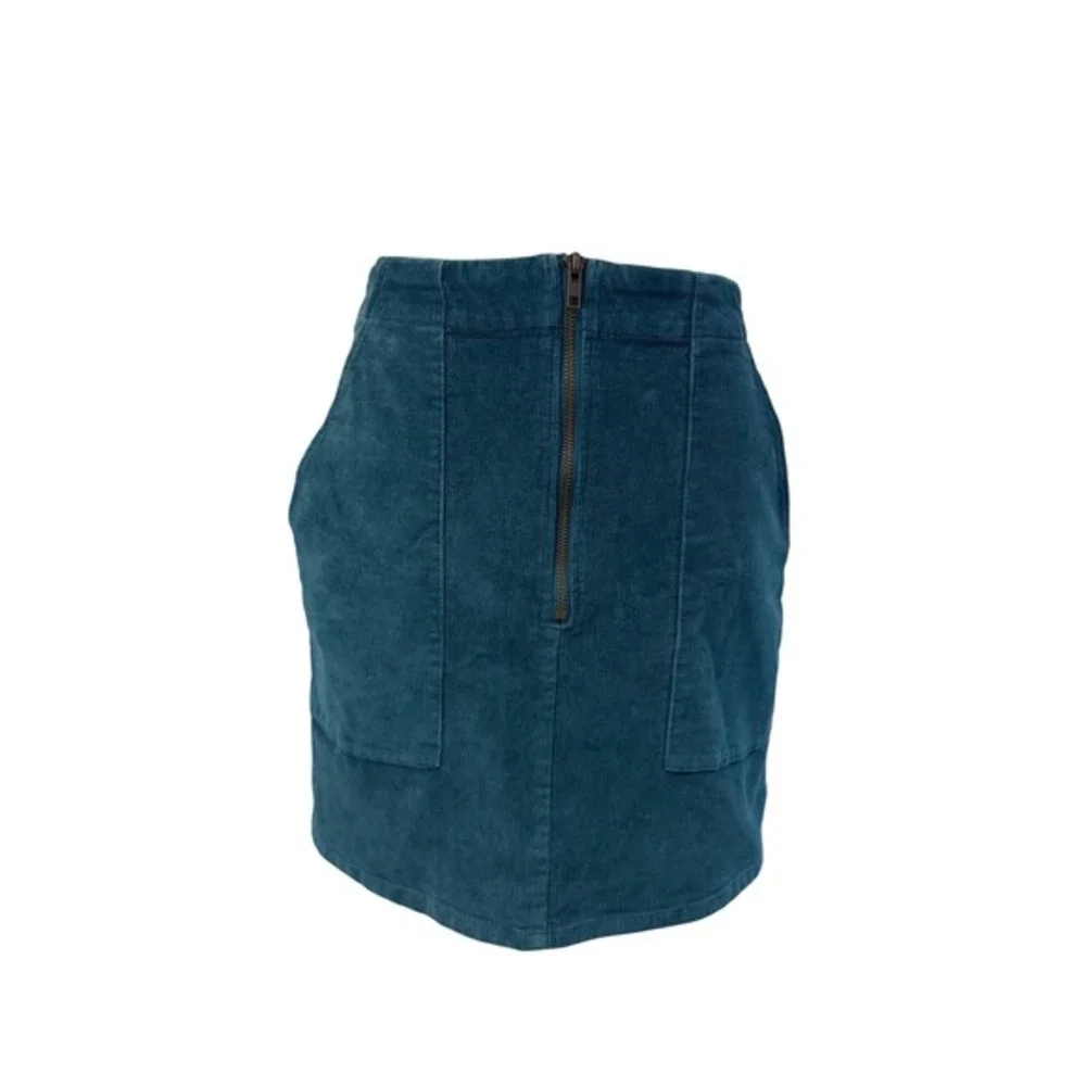 Wild Fable 6 Teal Blue Corduroy Mini Skirt Stretch Indie Y2K Academia Cargo